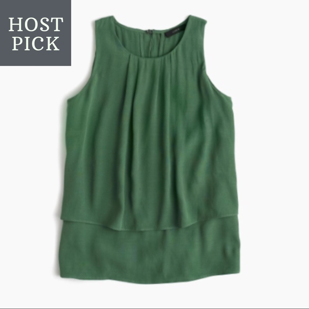 J. Crew Green Sleeveless Blouse